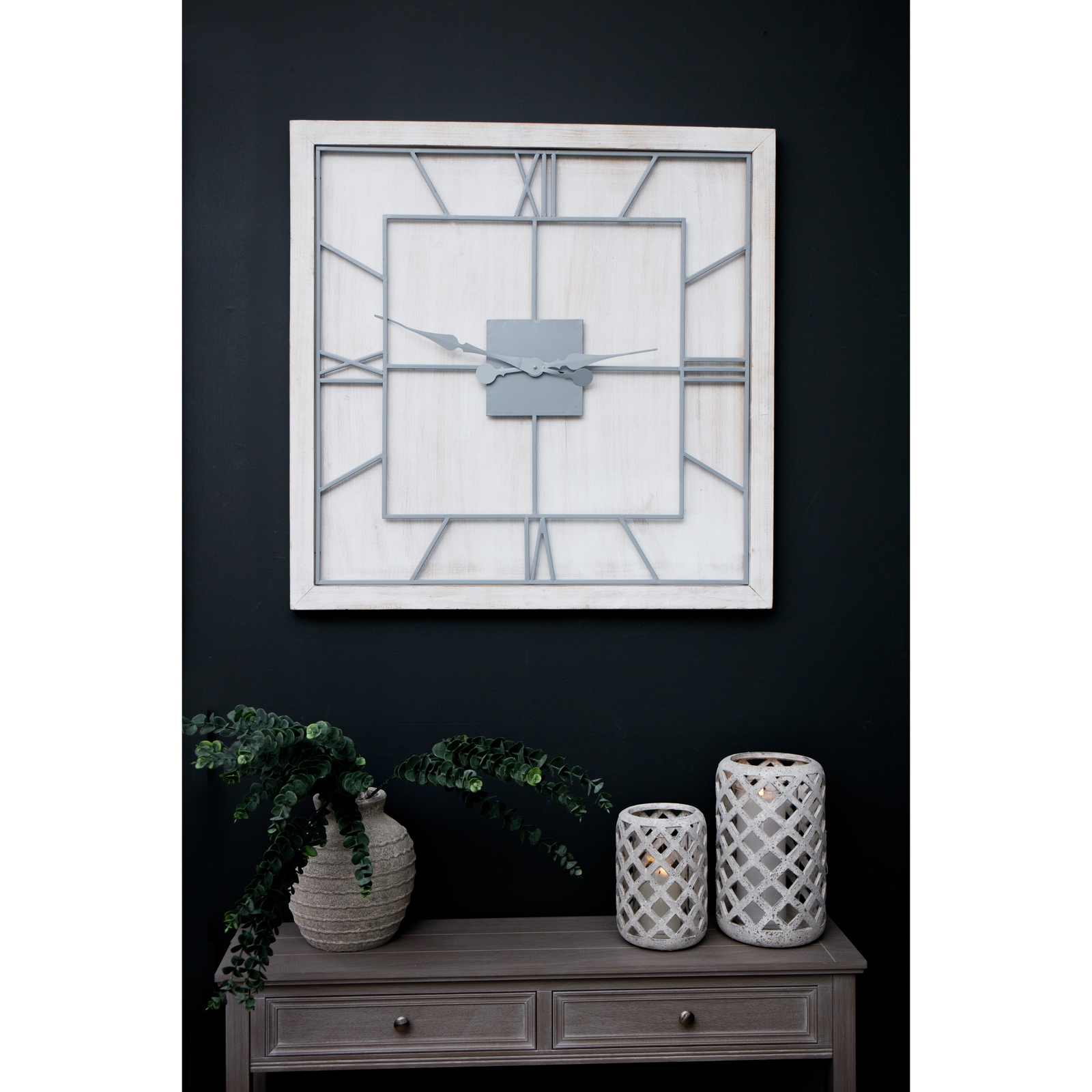Williston White Square Large Wall Clock 3